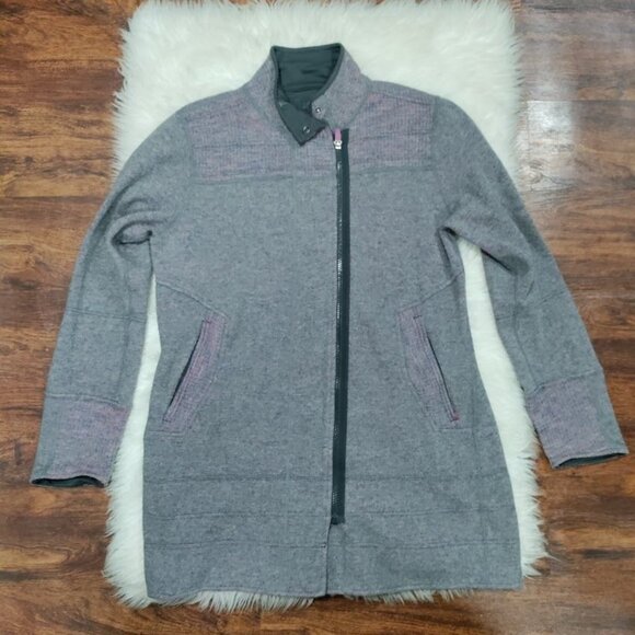 Title Nine Swacket Womens Size L Full Zip Tunic Sweater Jacket Gray Purple Pink - Picture 4 of 15